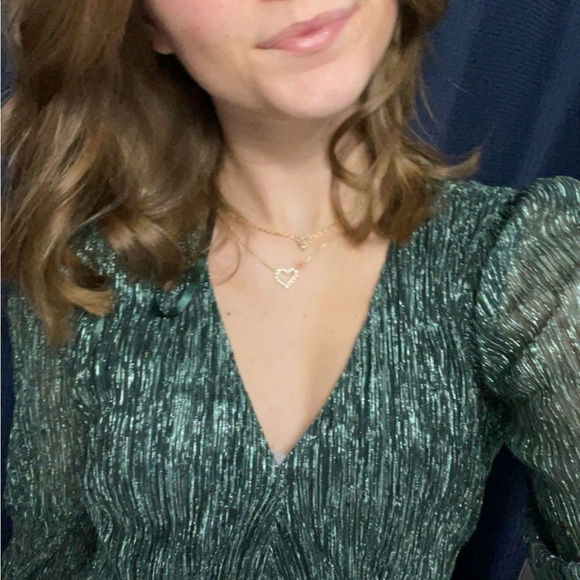 Trixxi Sparkling Teal Long Sleeve Dress - Picture 2 of 7